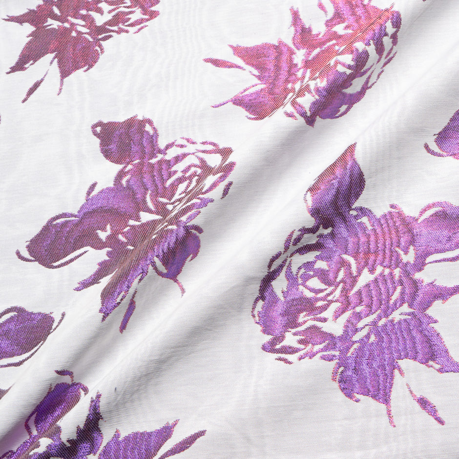 Metallic Pink & Purple Floral Brocade