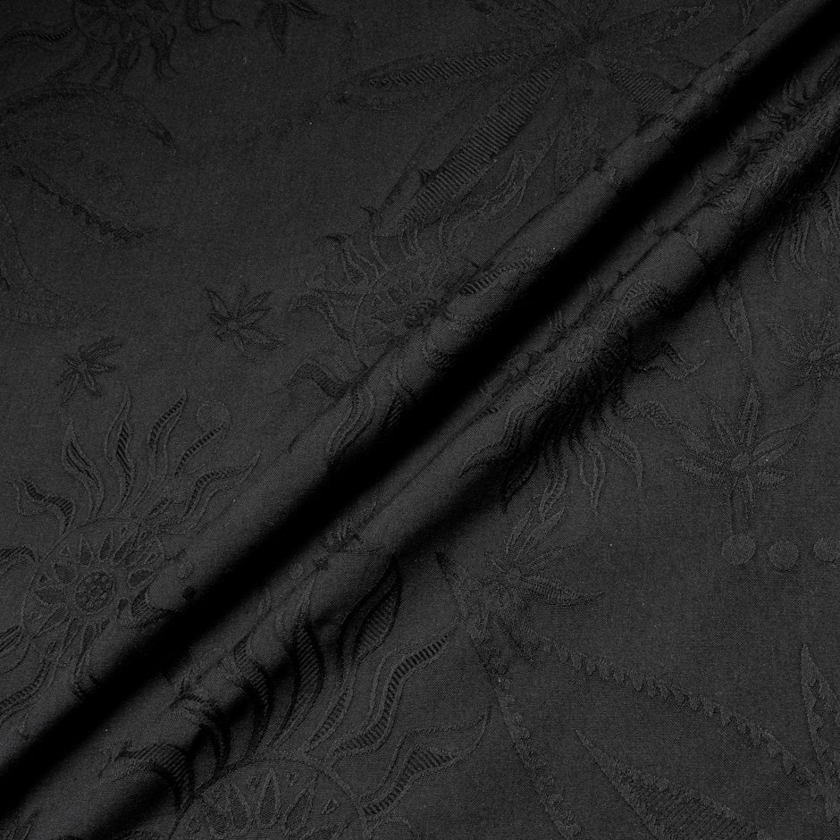 Black Embroidered Cotton (A 1.50m Piece)