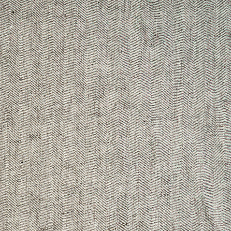 Beige Herringbone Pure Linen