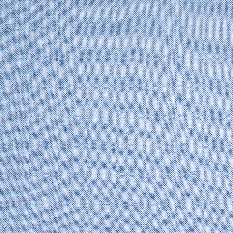 Blue & White 'Diamond' Patterned Pure Linen