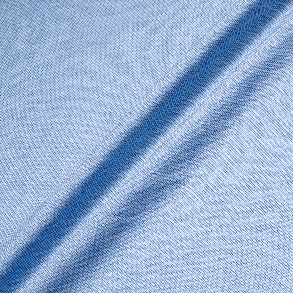 Blue & White 'Diamond' Patterned Pure Linen