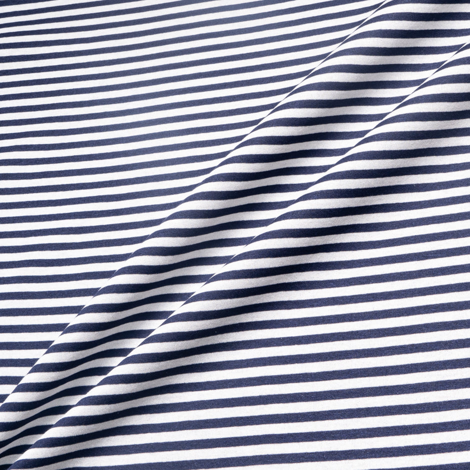 Navy Striped Double-Sided Jersey