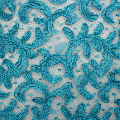 Turquoise Blue Heavy Corded Lace