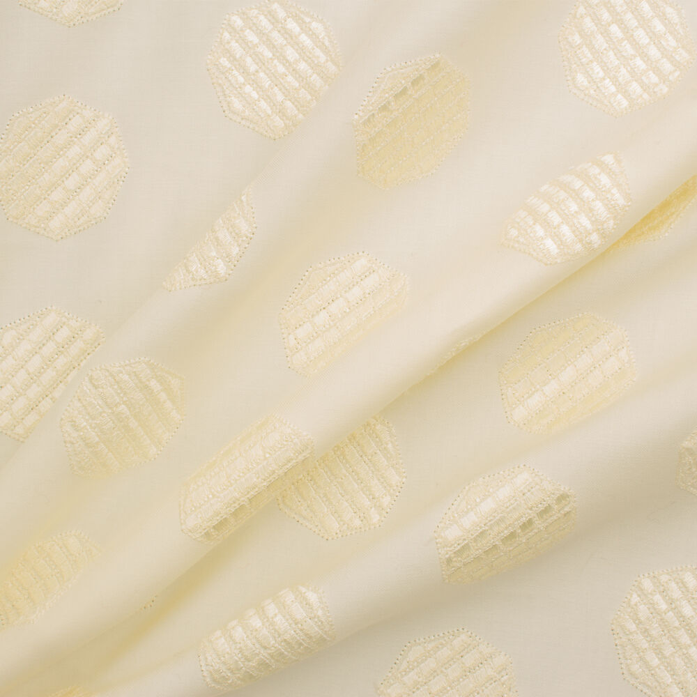 Icecream Yellow Scalloped Cotton Embroidery