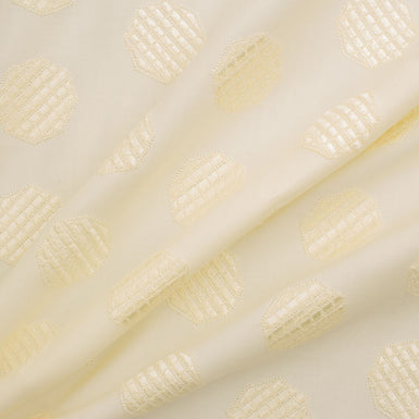 Icecream Yellow Scalloped Cotton Embroidery