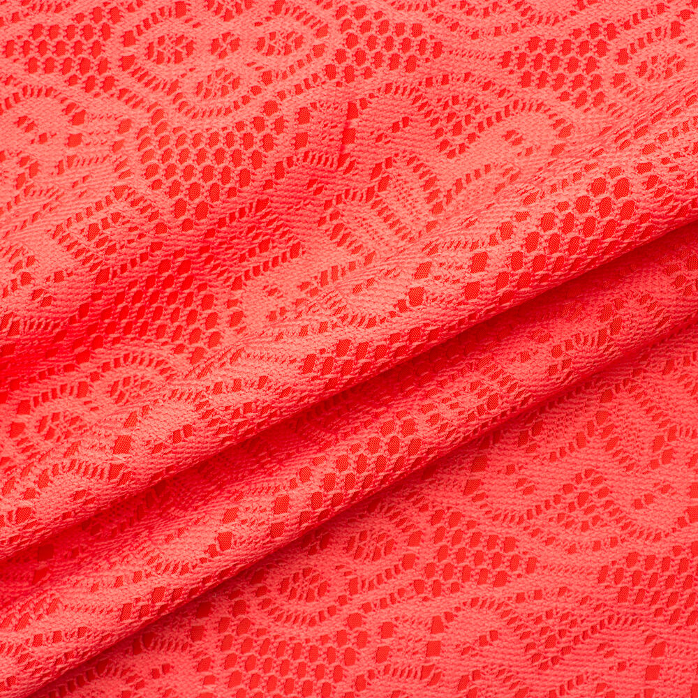 Salmon Floral Lace Jersey