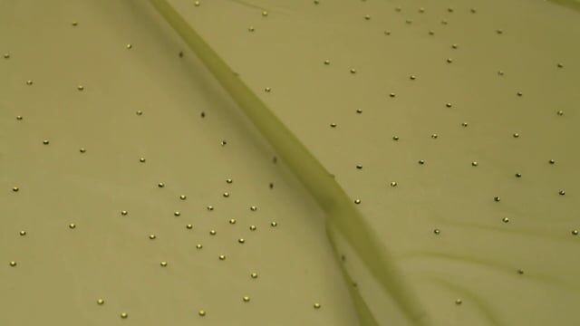 Rich Green Stretch Tulle with Swarovski Stone (800 Stones per Metre)