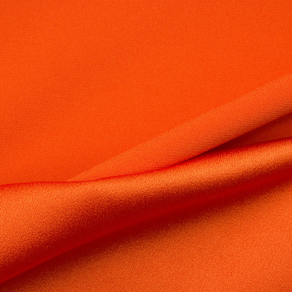 Orange Matte Satin Backed Crêpe