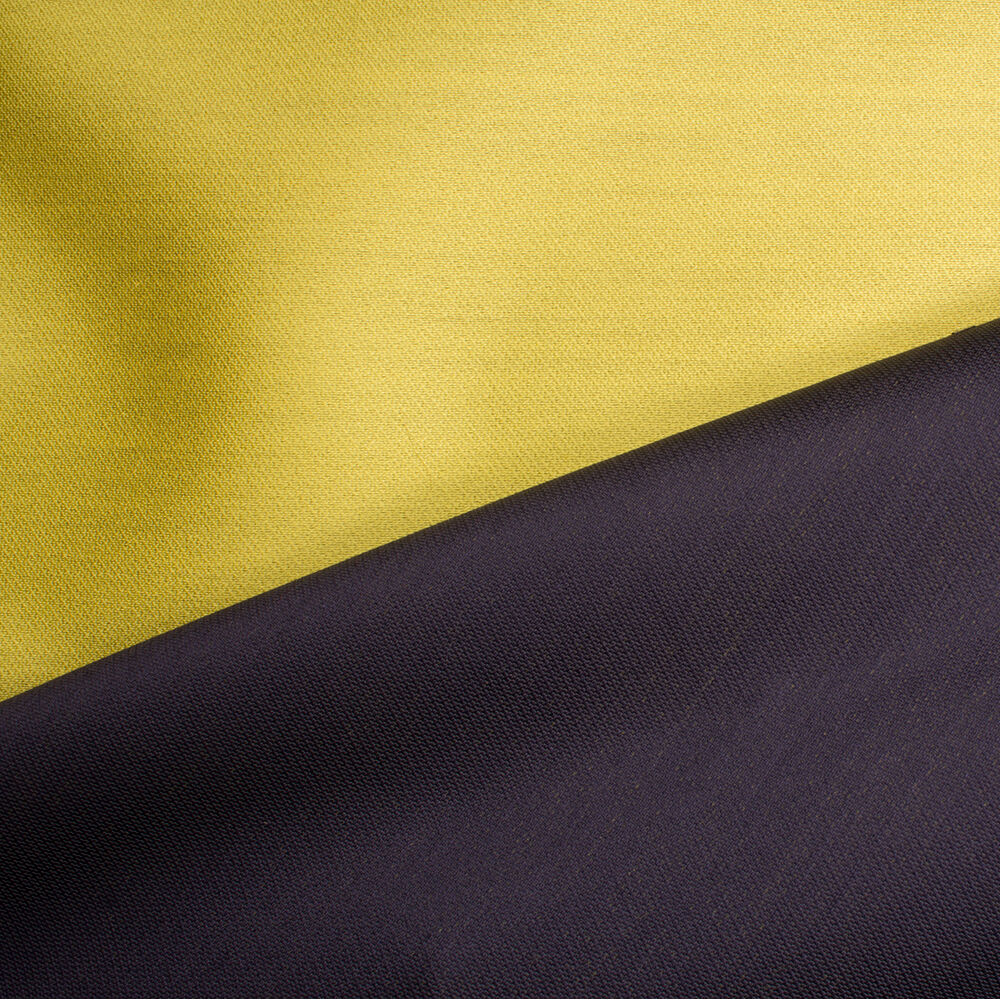 Canary Yellow/Dark Navy Silk Shantung