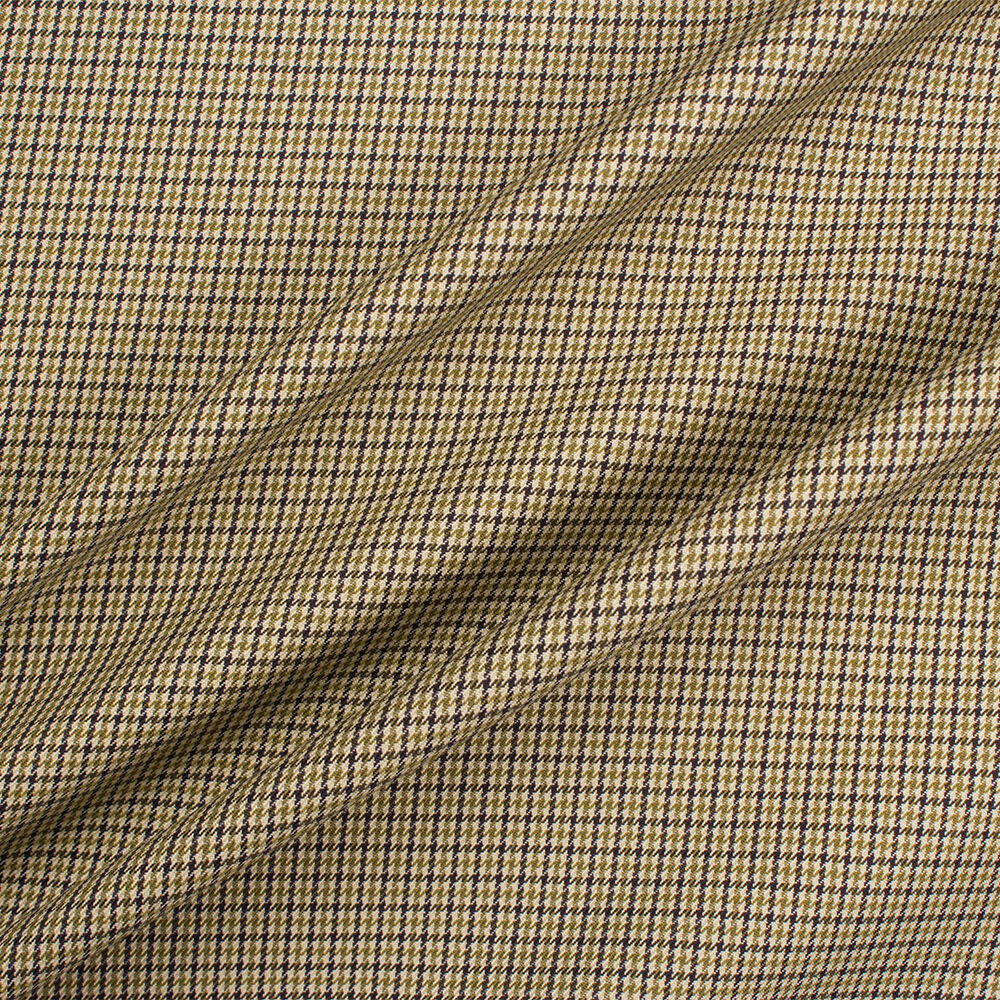 Khaki & Black Small Check Cotton Shirting (A 2.65m Piece)