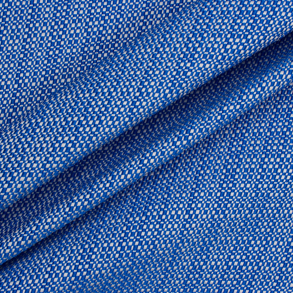 Royal Blue & White Plain Basket Weave