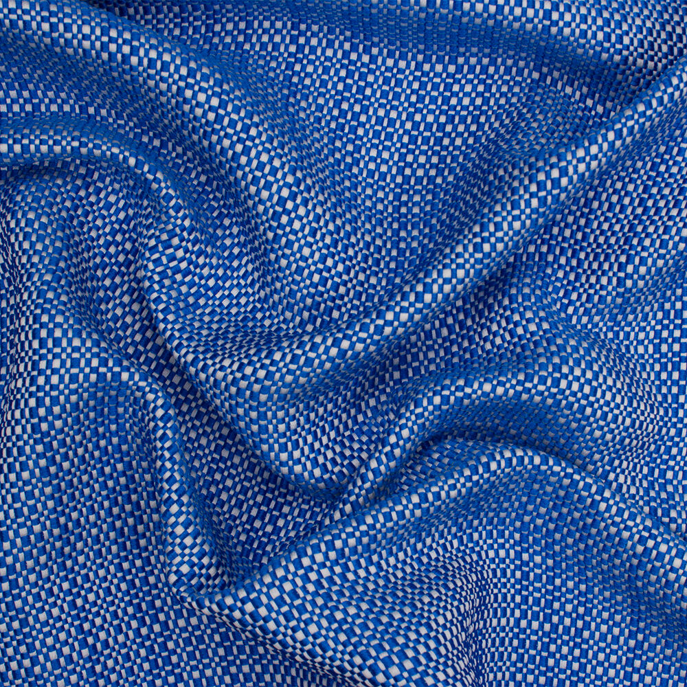 Royal Blue & White Plain Basket Weave