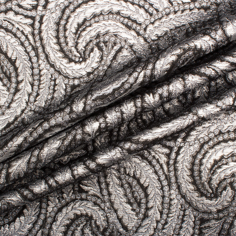 Silver/Black Metallic Brocade