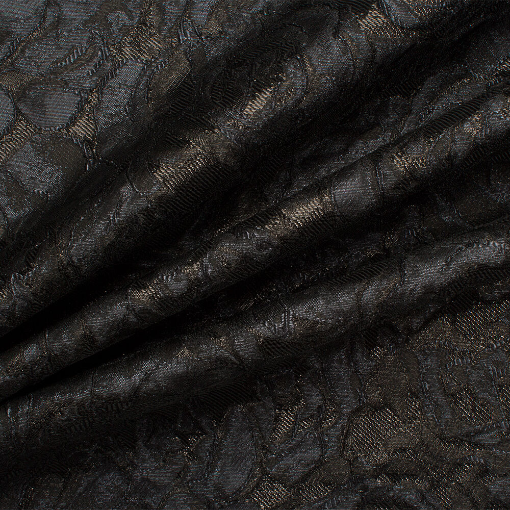 Black 'Tone on Tone' Metallic Brocade (A 3m Piece)