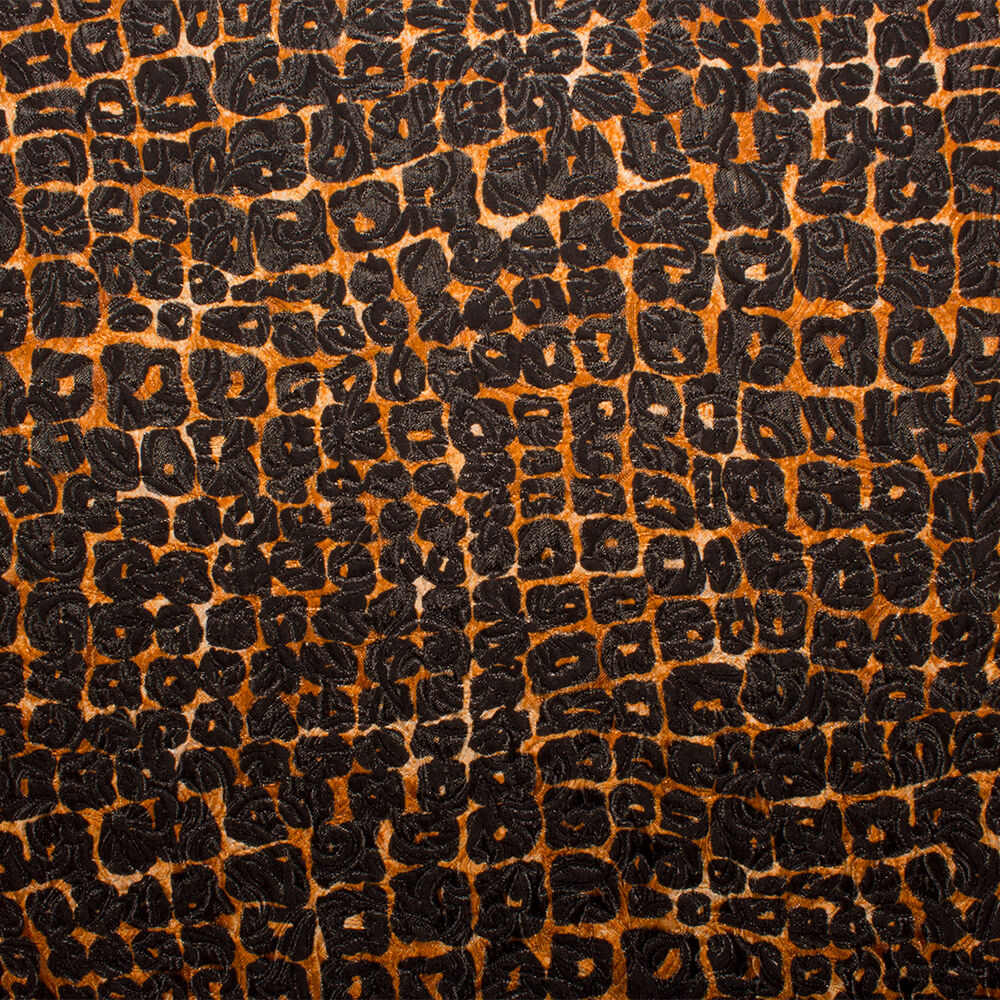 Orange/Black Printed Cloqué (A 2.50m Piece)