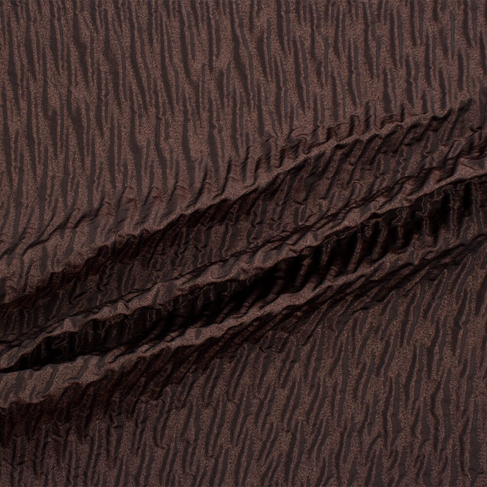 Brown Viscose/Wool Mix Cloqué