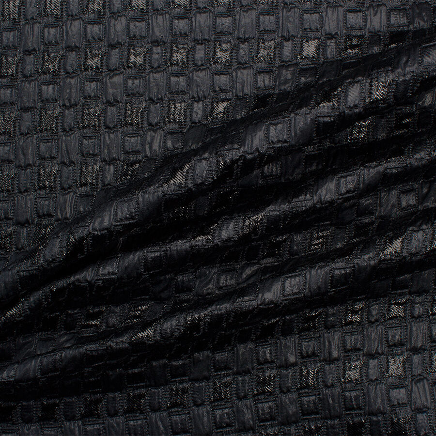 Midnight Blue 'Woven' Wool/Silk Brocade (A 2m Piece)