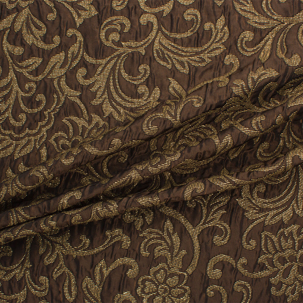 Brown/Gold Floral Metallic Brocade