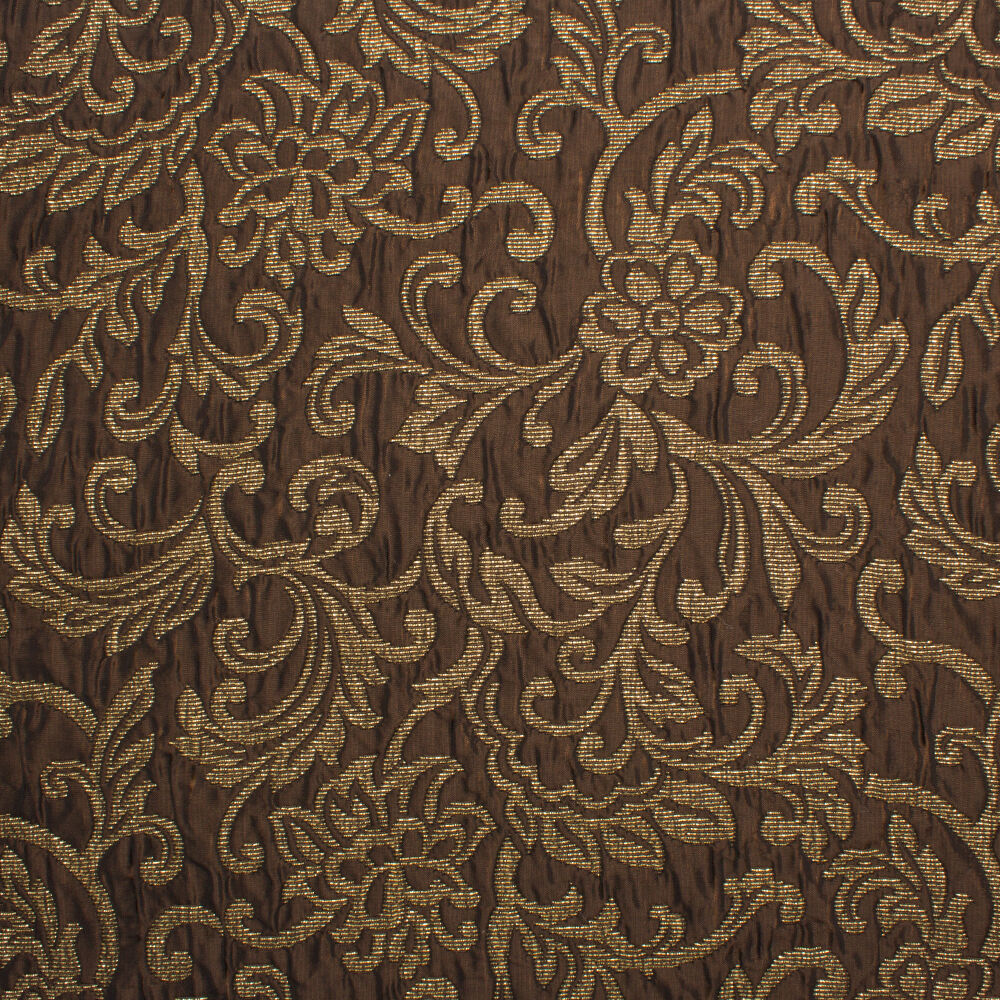 Brown/Gold Floral Metallic Brocade