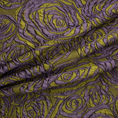 Purple/Olive Green Metallic Cloqué