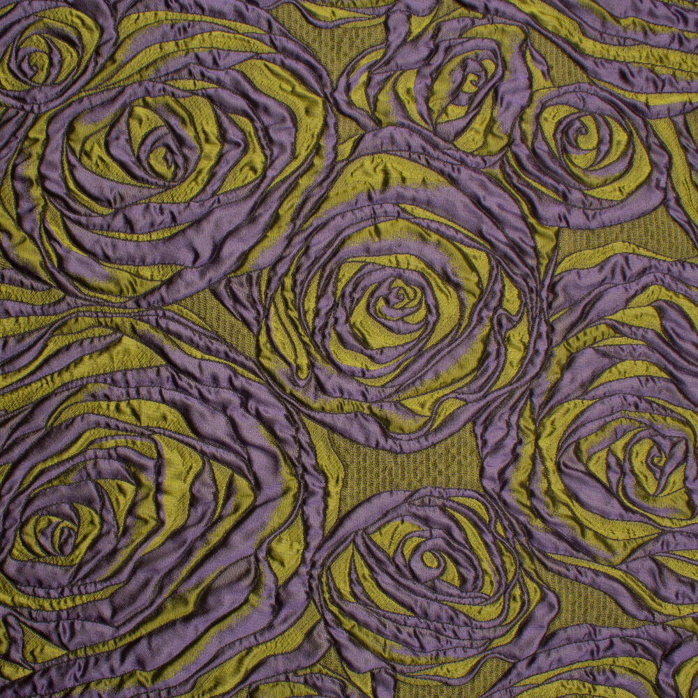 Purple/Olive Green Metallic Cloqué