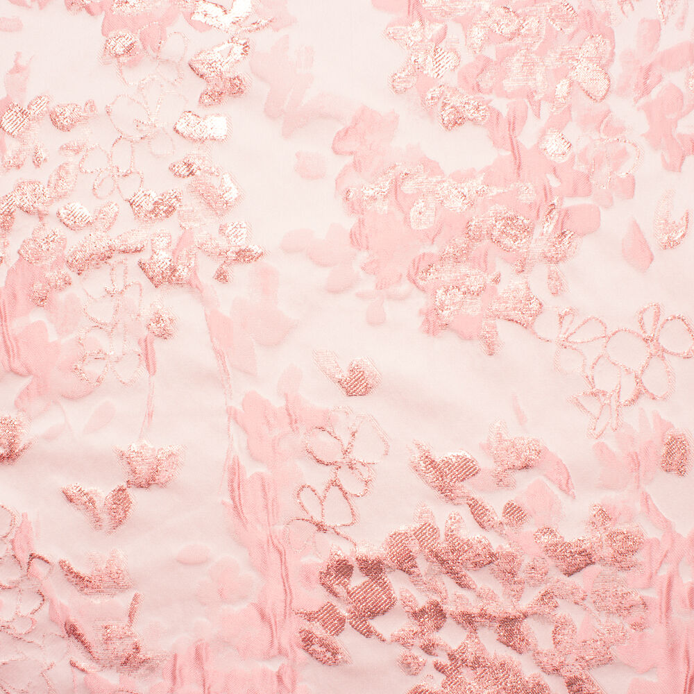 Bubble Gum Pink Laminated Brocade