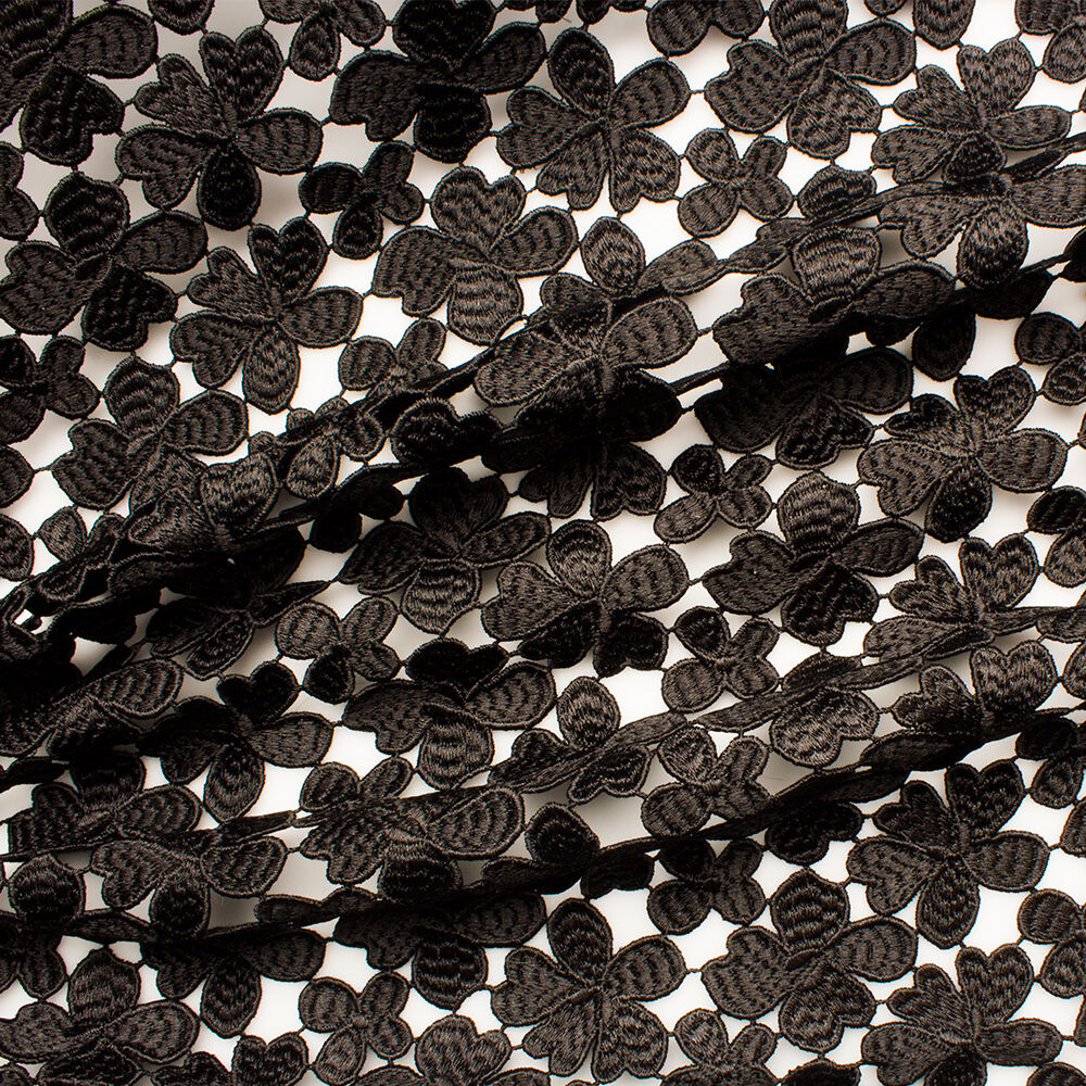 Black Floral Guipure Lace