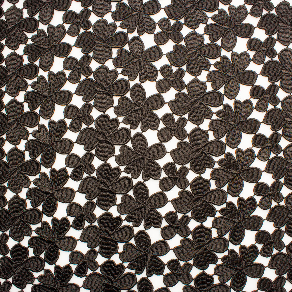 Black Floral Guipure Lace