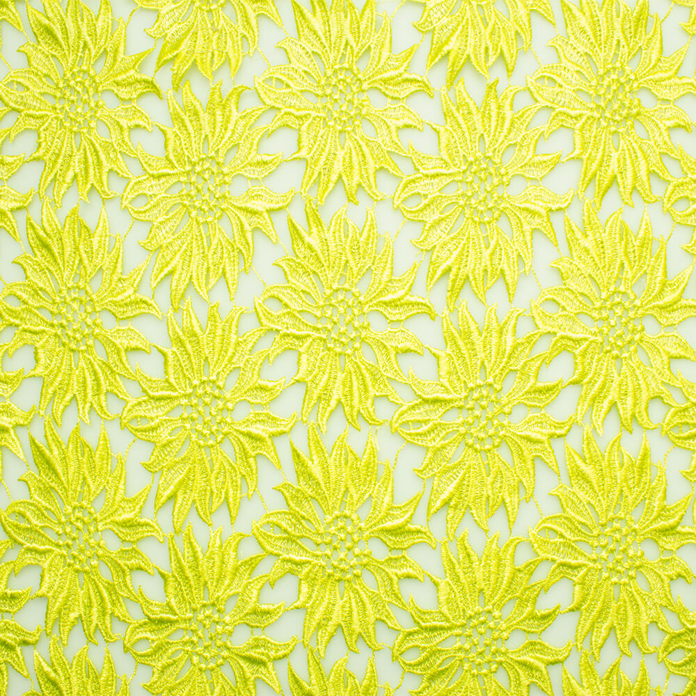 Bright Lime Green 'Sunflower' Guipure Lace