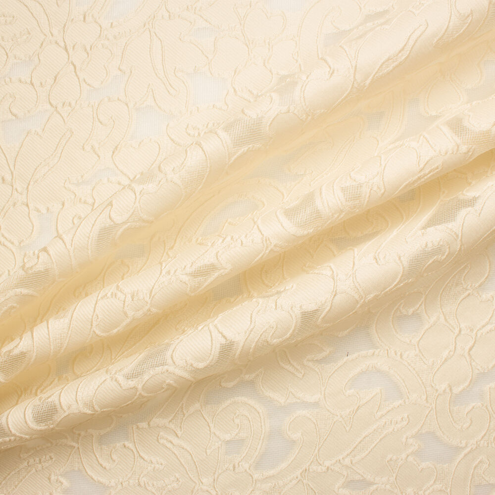 Cream Floral Jacquard Gazar