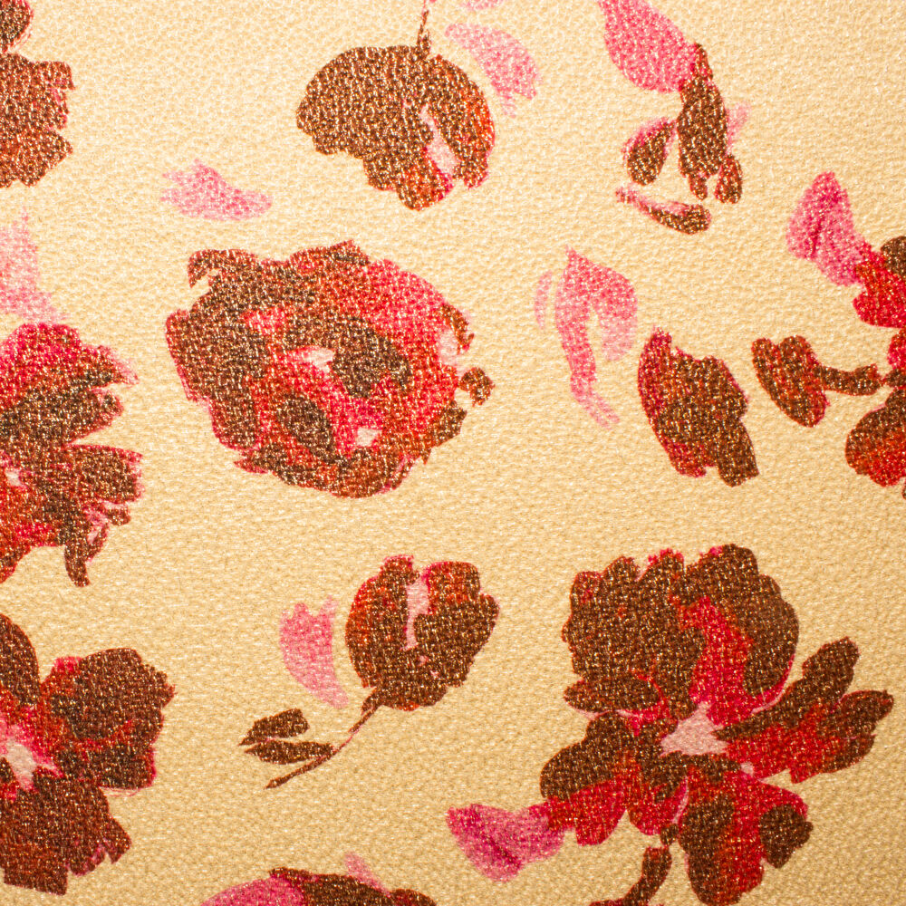 Red/Pink Floral Printed Cloqué