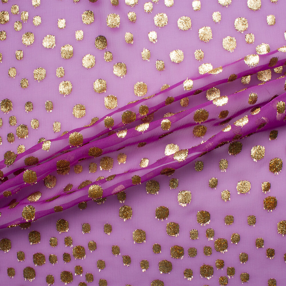 Purple/Gold Spotted Devoré Velvet