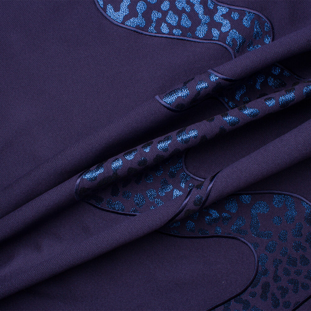 Midnight Blue 'Animal' Metallic Brocade