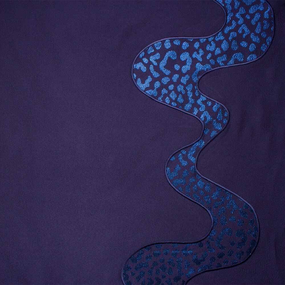 Midnight Blue 'Animal' Metallic Brocade