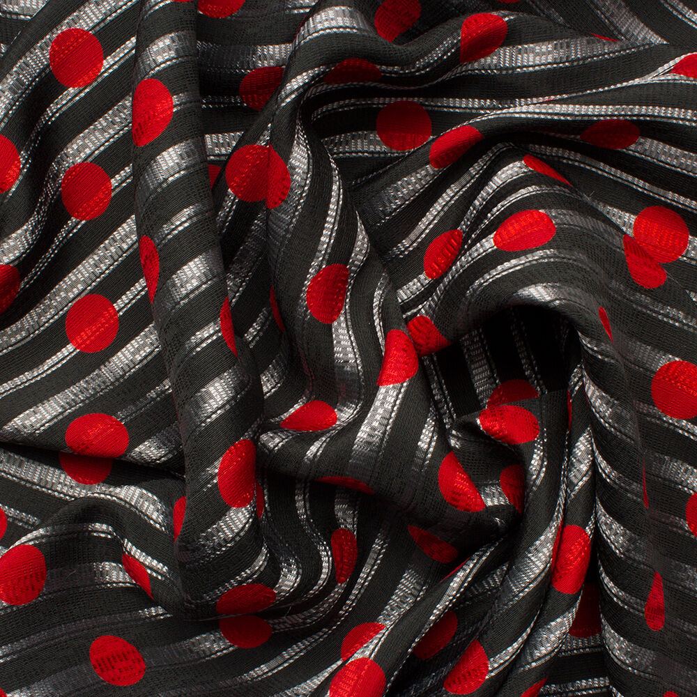 Black/Red Spotted D'Esté Silk