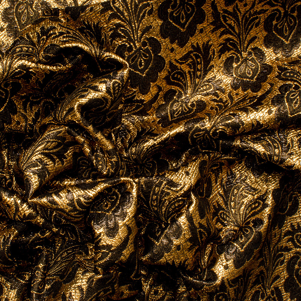 Gold/Black Metallic 'Baroque' Brocade