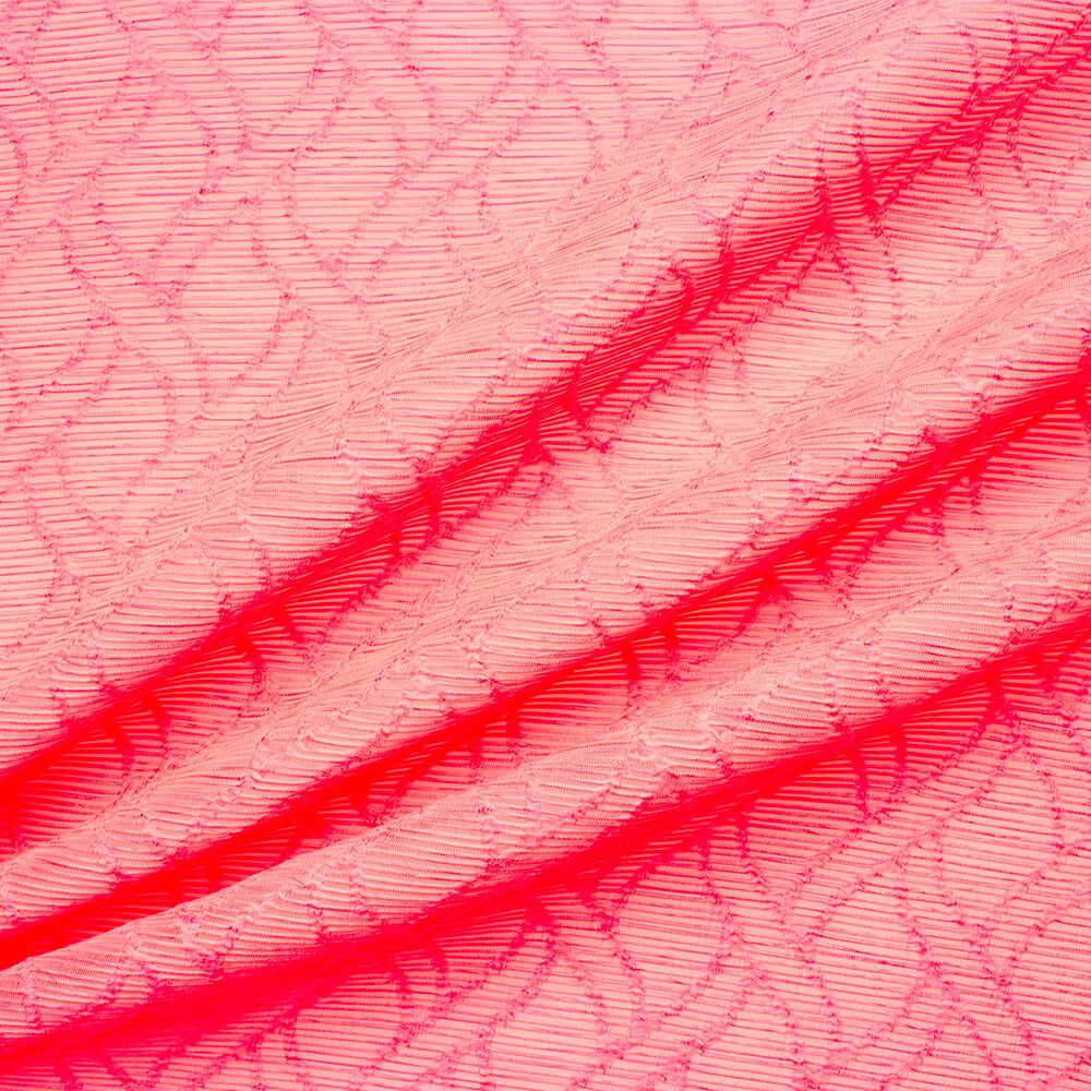 Fluorescent Pink Jacquard Organza