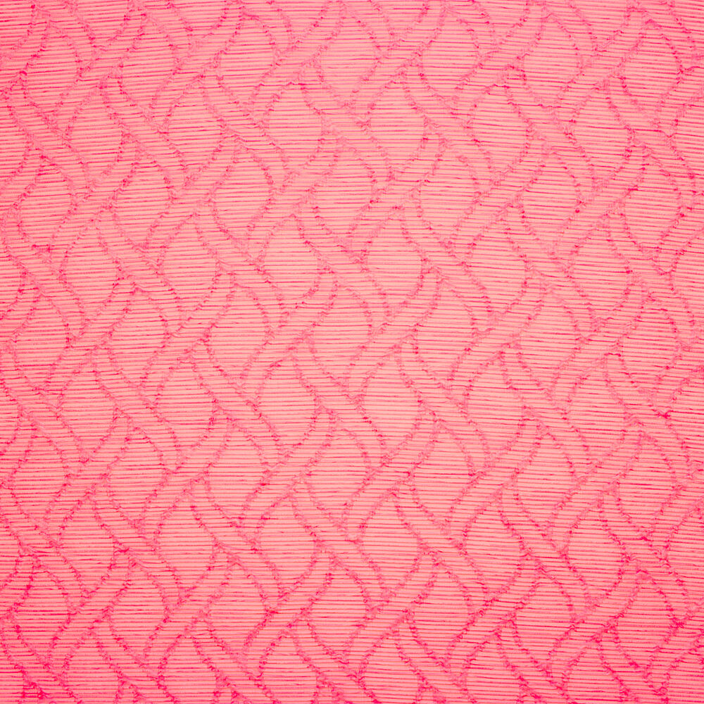 Fluorescent Pink Jacquard Organza