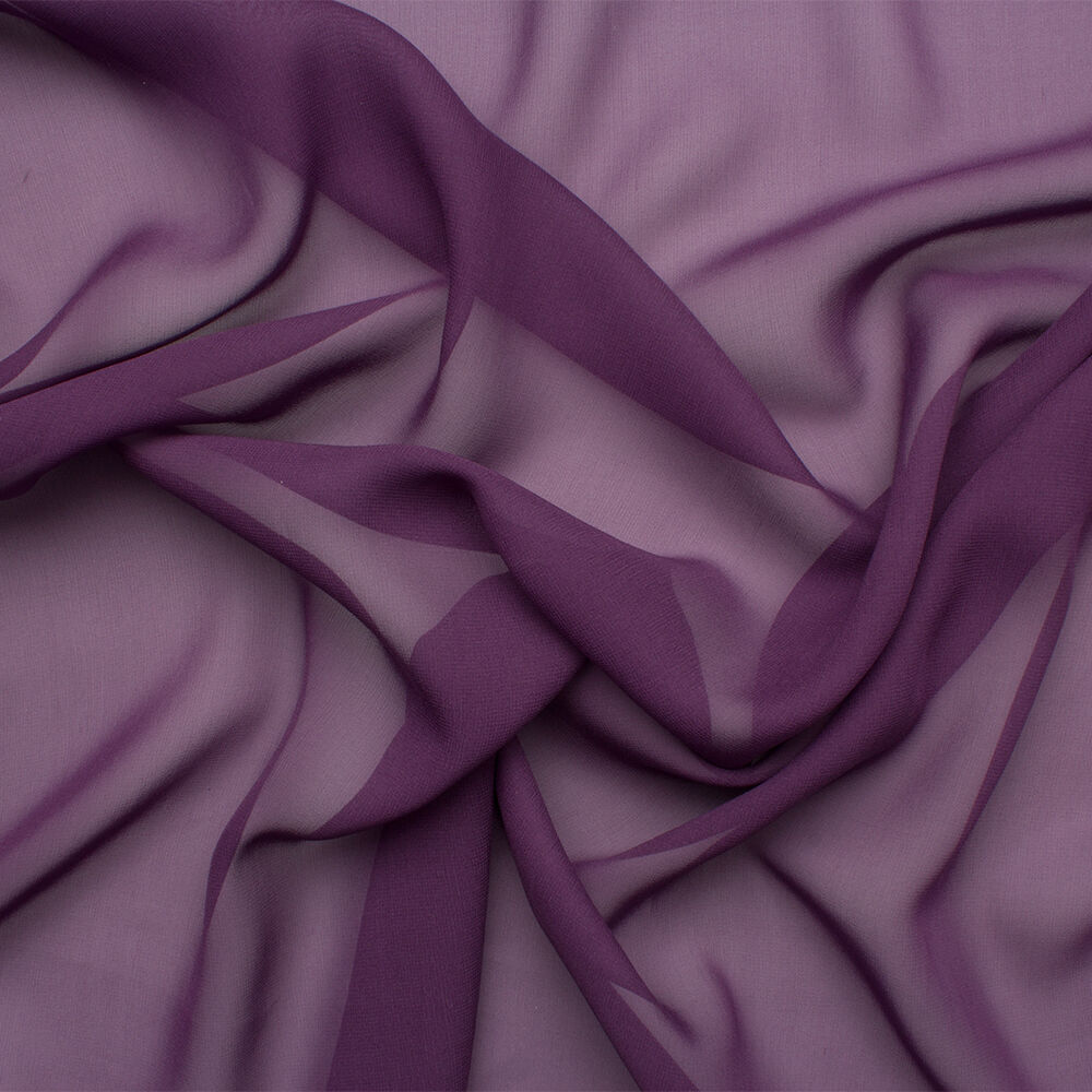 Deep Plum Silk Georgette