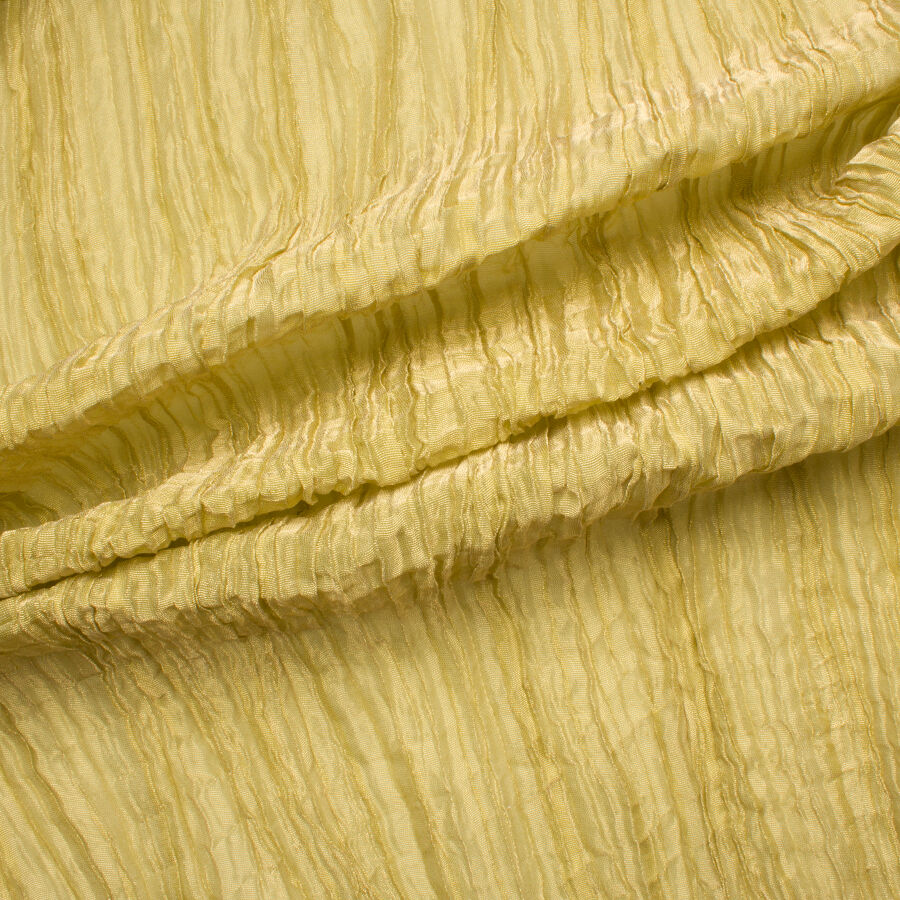 Lime/Gold Two-Tone Crinkled Chiffon