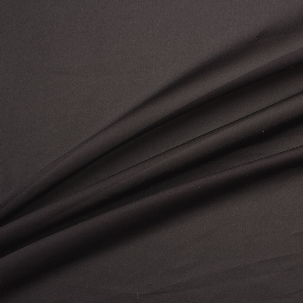 Charcoal Black Silk Satinised Chiffon