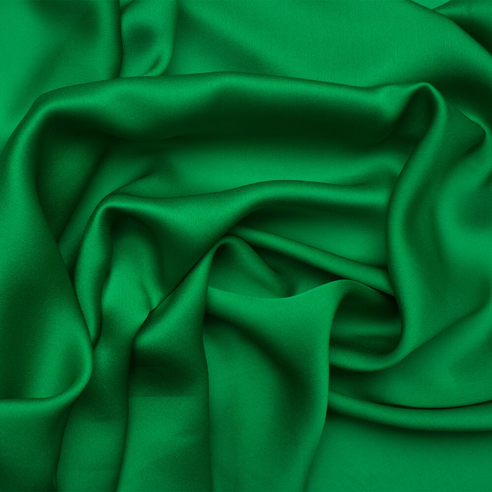 Grass Green Silk Satinised Chiffon