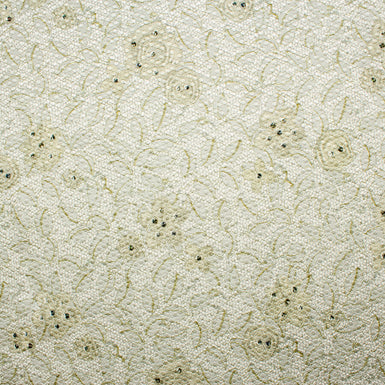 Green Lace Print Cloqué