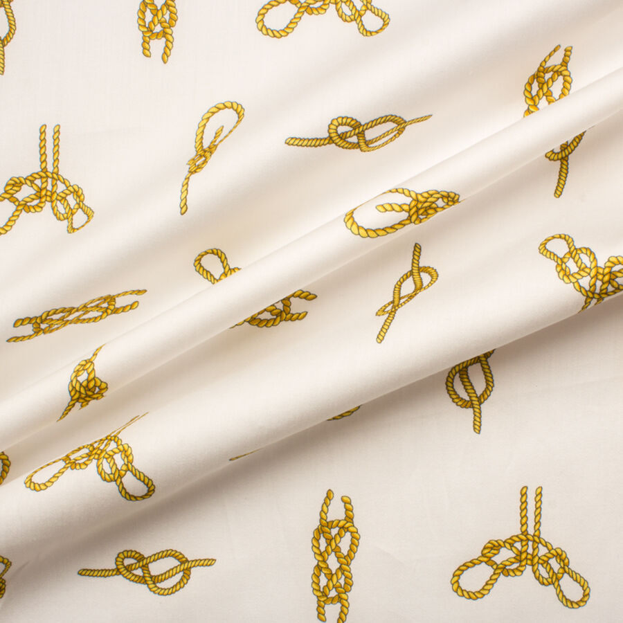 Rope Printed Ivory Pure Cotton (A 3m Piece)