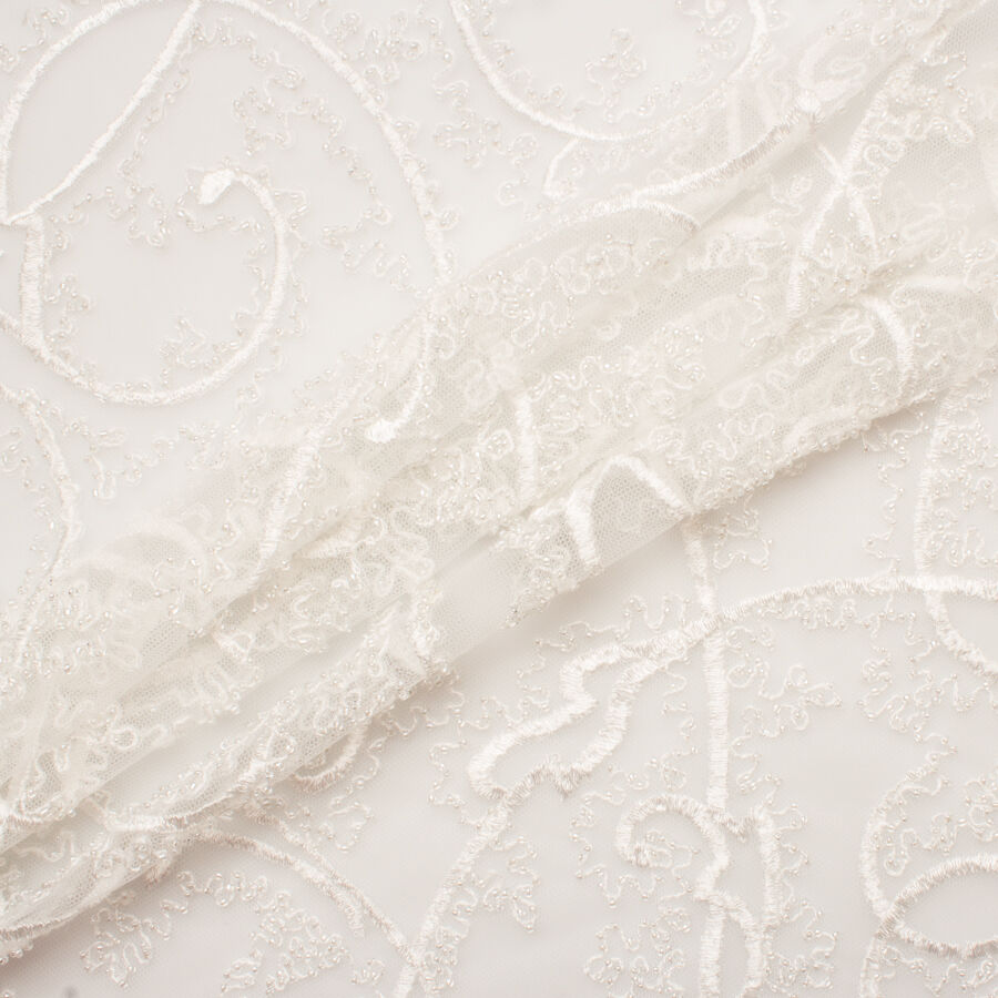 Soft Ivory Embroidered Tulle