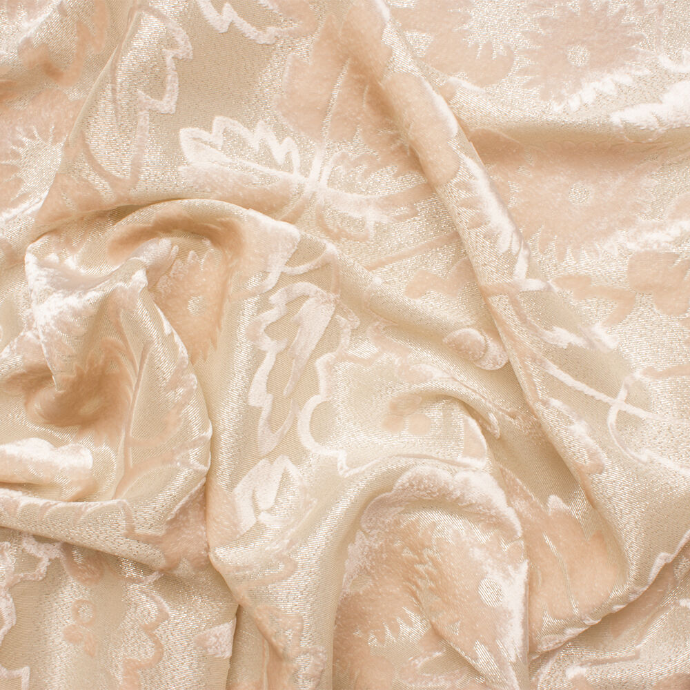 Cream/Ivory Devoré Velvet Lamé