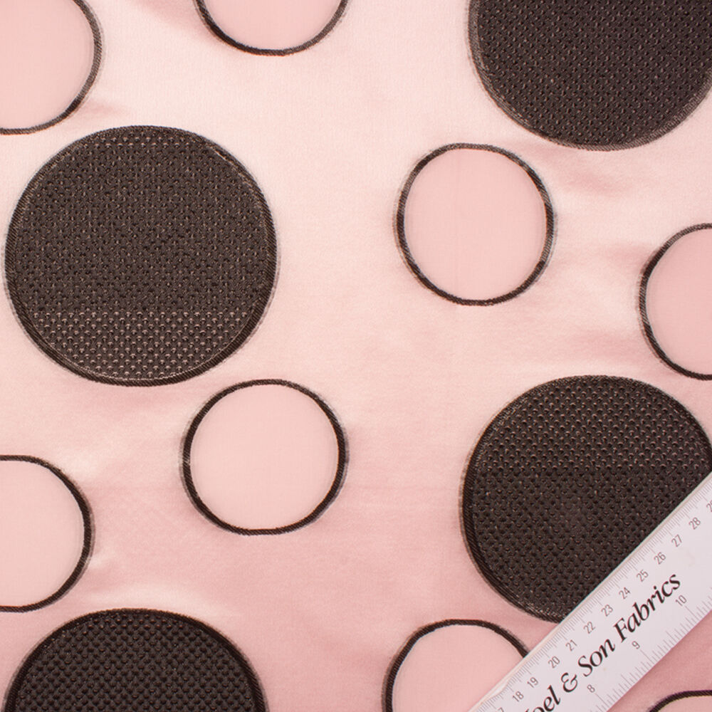 Pastel Pink & Black Silk 'Circle' Jacquard Lamé