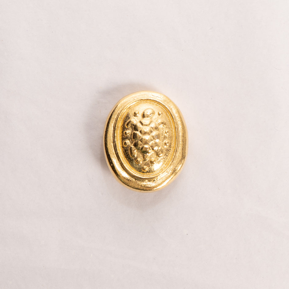 Large Oval Gold Toned Button