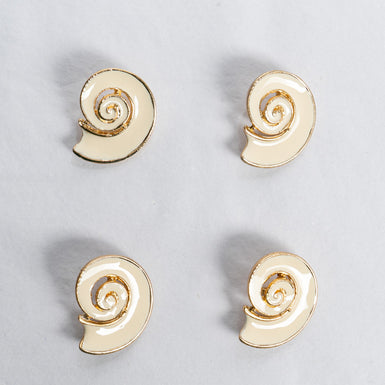 Ivory & Gold Toned Swirl Button