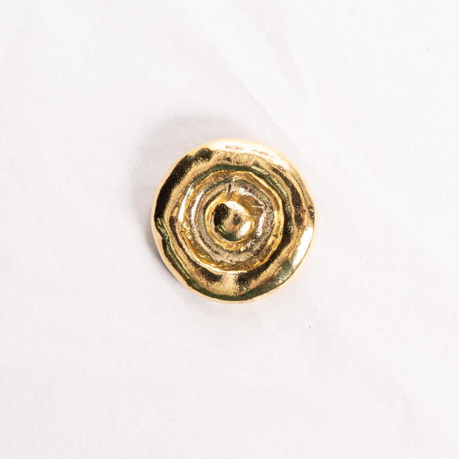 Round Gold Toned Groove Button